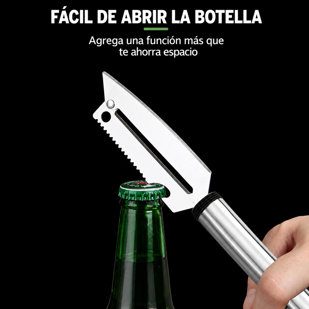 Pelador y cortador en julianas con abre botella