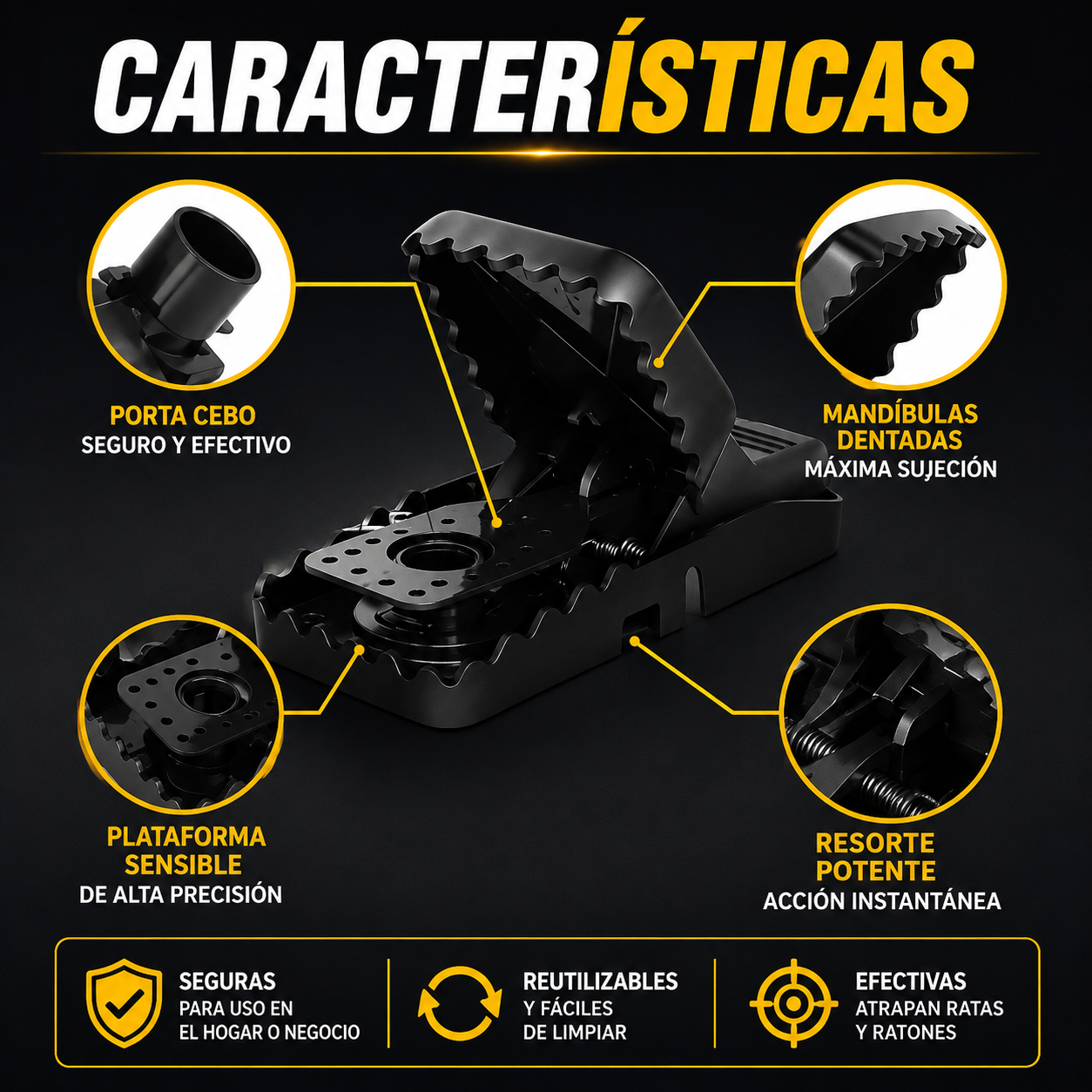 Pack X5 Trampas para Roedores | Captura Eficiente y Reutilizable