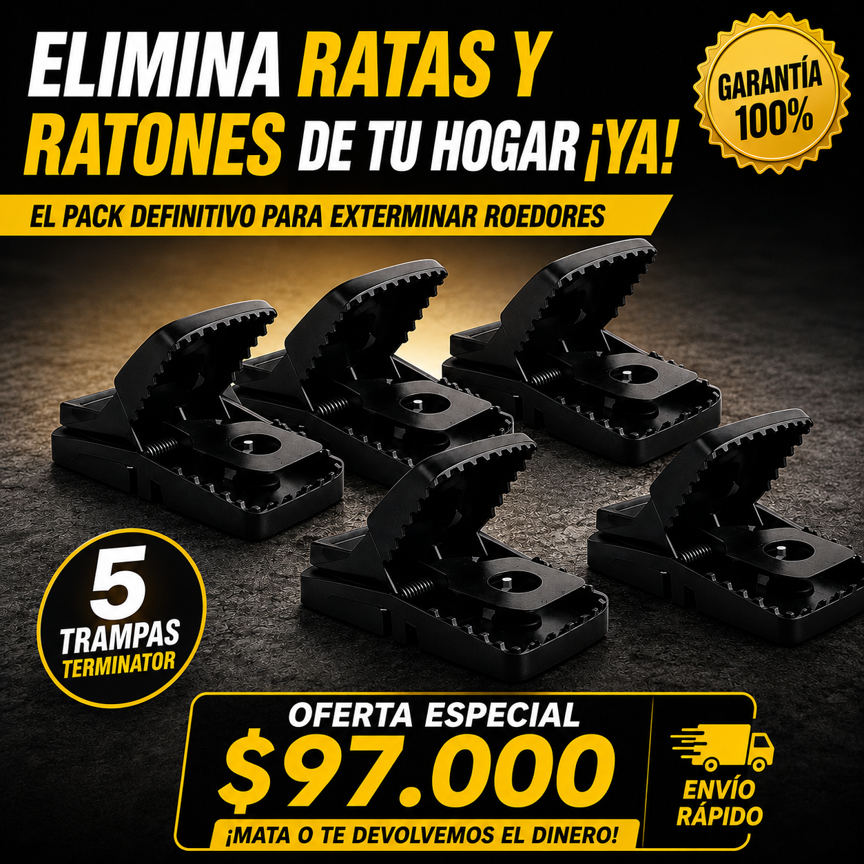 Pack X5 Trampas para Roedores | Captura Eficiente y Reutilizable