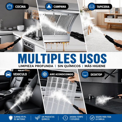 LIMPIADOR A VAPOR MULTIUSOS - 9 ACCESORIOS