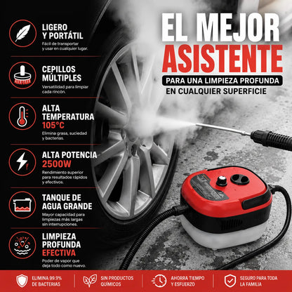 LIMPIADOR A VAPOR MULTIUSOS - 9 ACCESORIOS