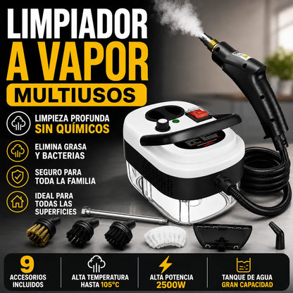 LIMPIADOR A VAPOR MULTIUSOS - 9 ACCESORIOS